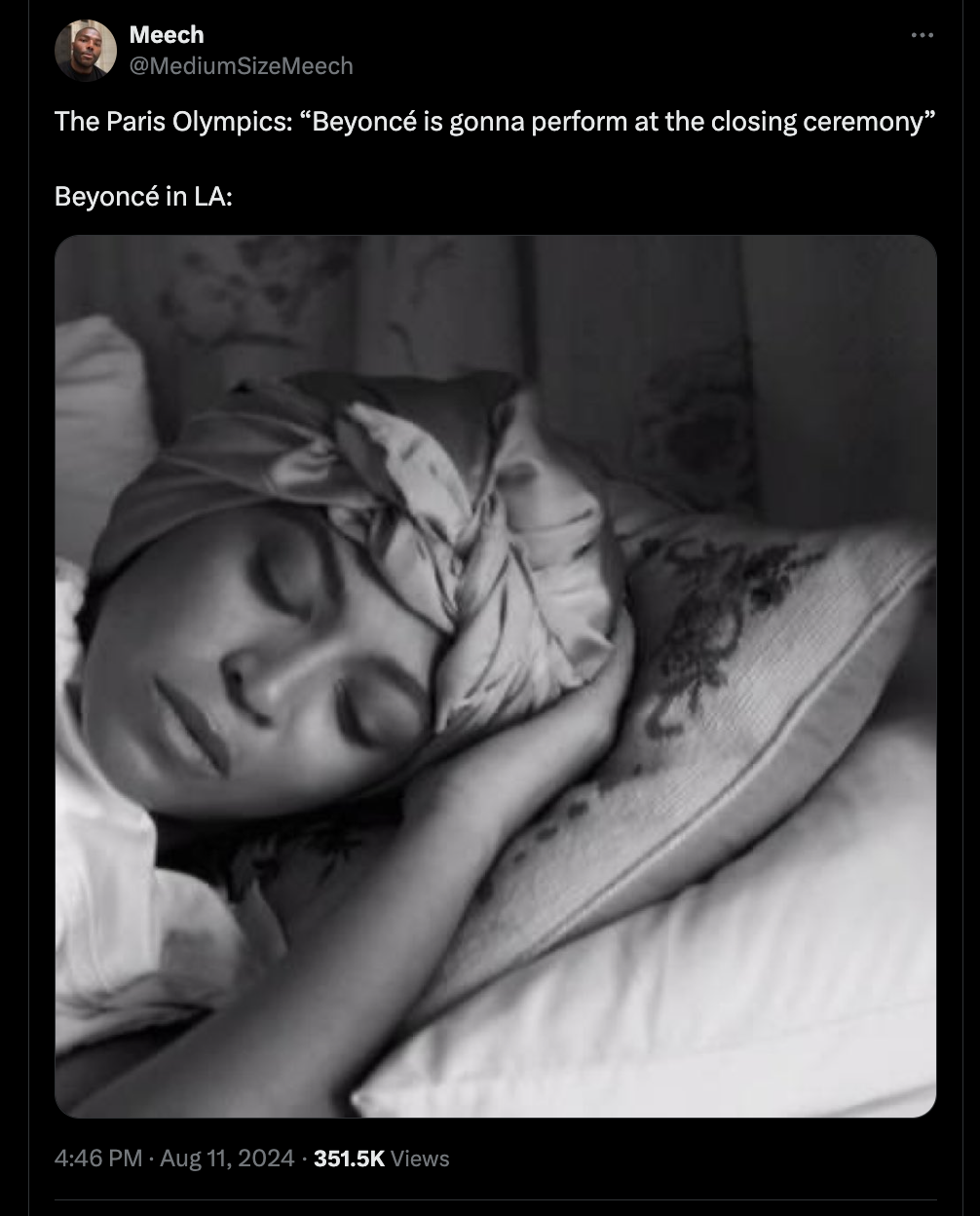 beyonce sleep - Meech The Paris Olympics "Beyonc is gonna perform at the closing ceremony" Beyonc in La Views